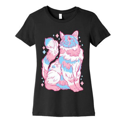 Transgender Pride Cat Women's Cotton Tee