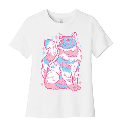 Transgender Pride Cat Women's Cotton Tee