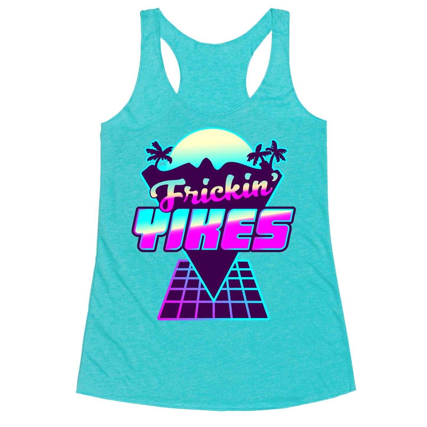 Frickin' YIKES Retro Wave Racerback Tank