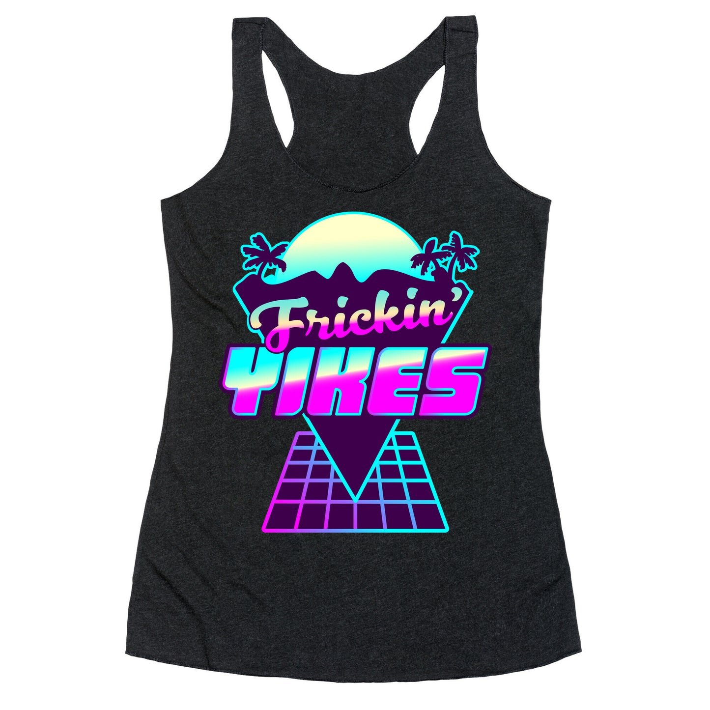 Frickin' YIKES Retro Wave Racerback Tank