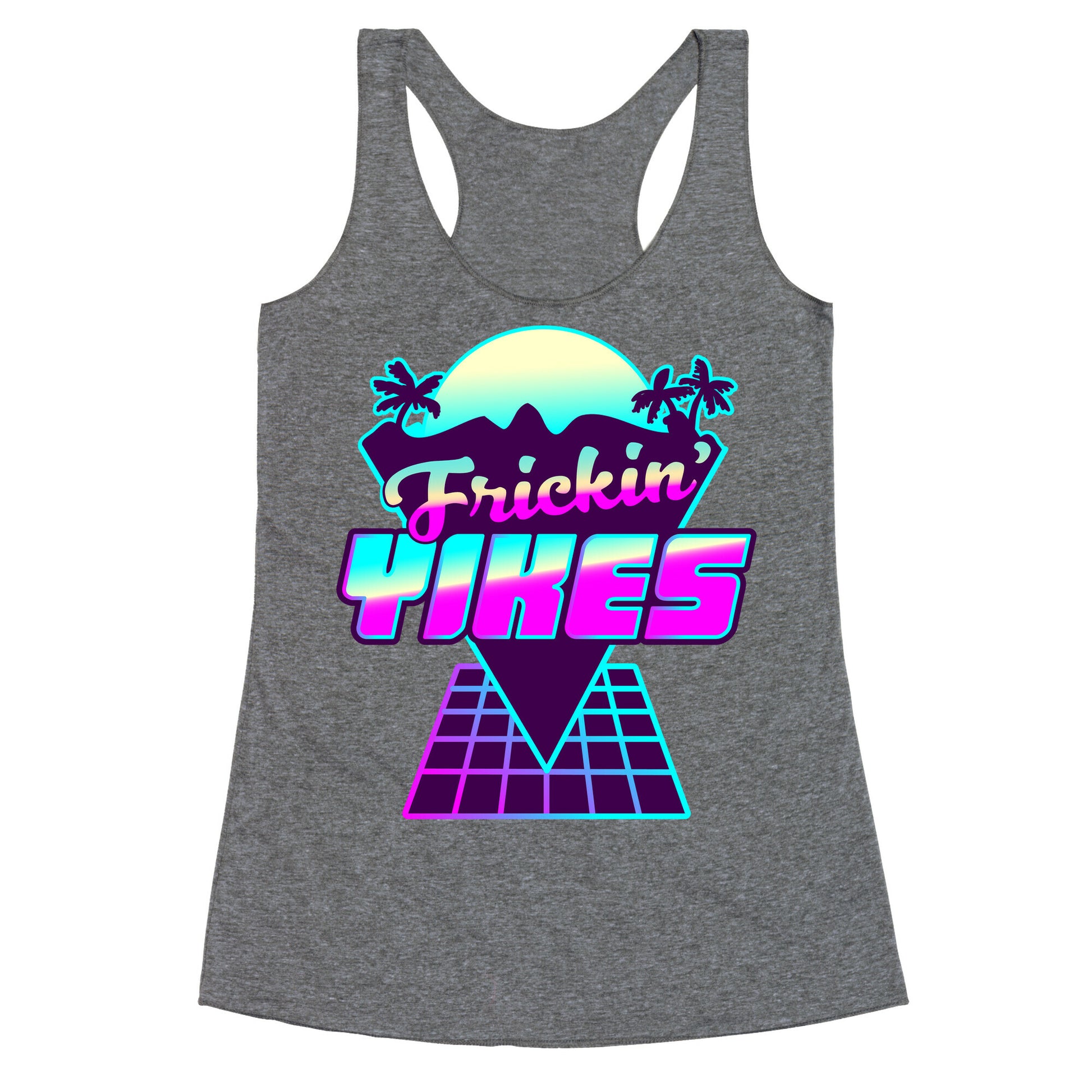 Frickin' YIKES Retro Wave Racerback Tank