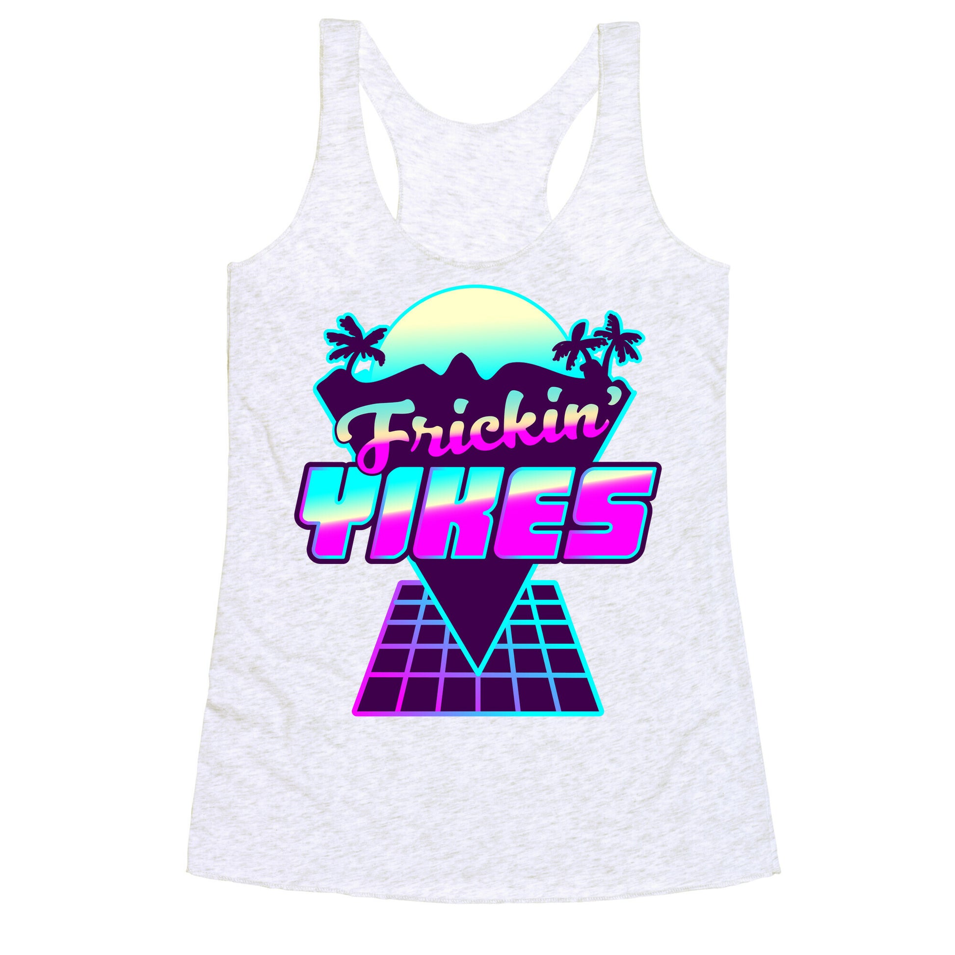 Frickin' YIKES Retro Wave Racerback Tank
