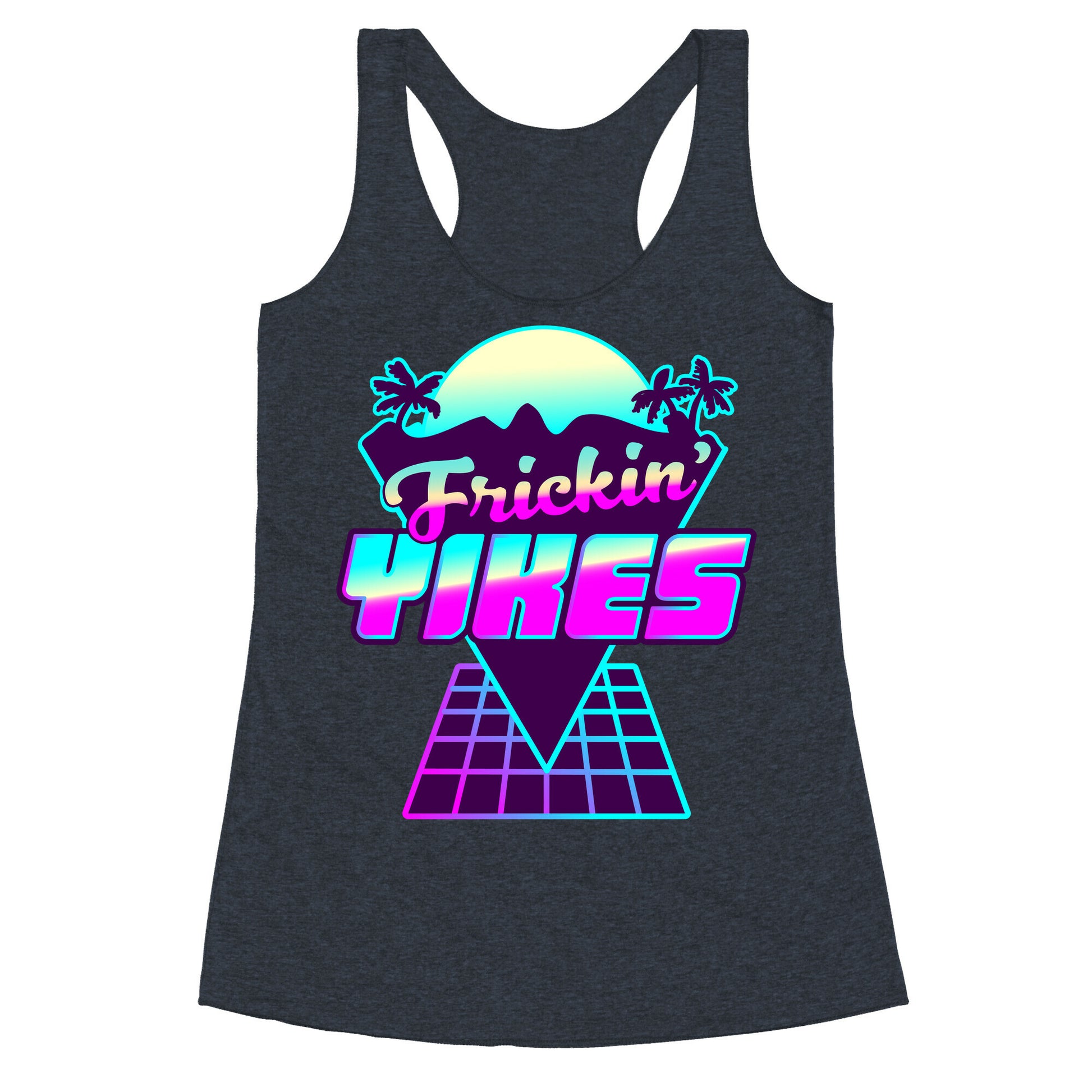 Frickin' YIKES Retro Wave Racerback Tank