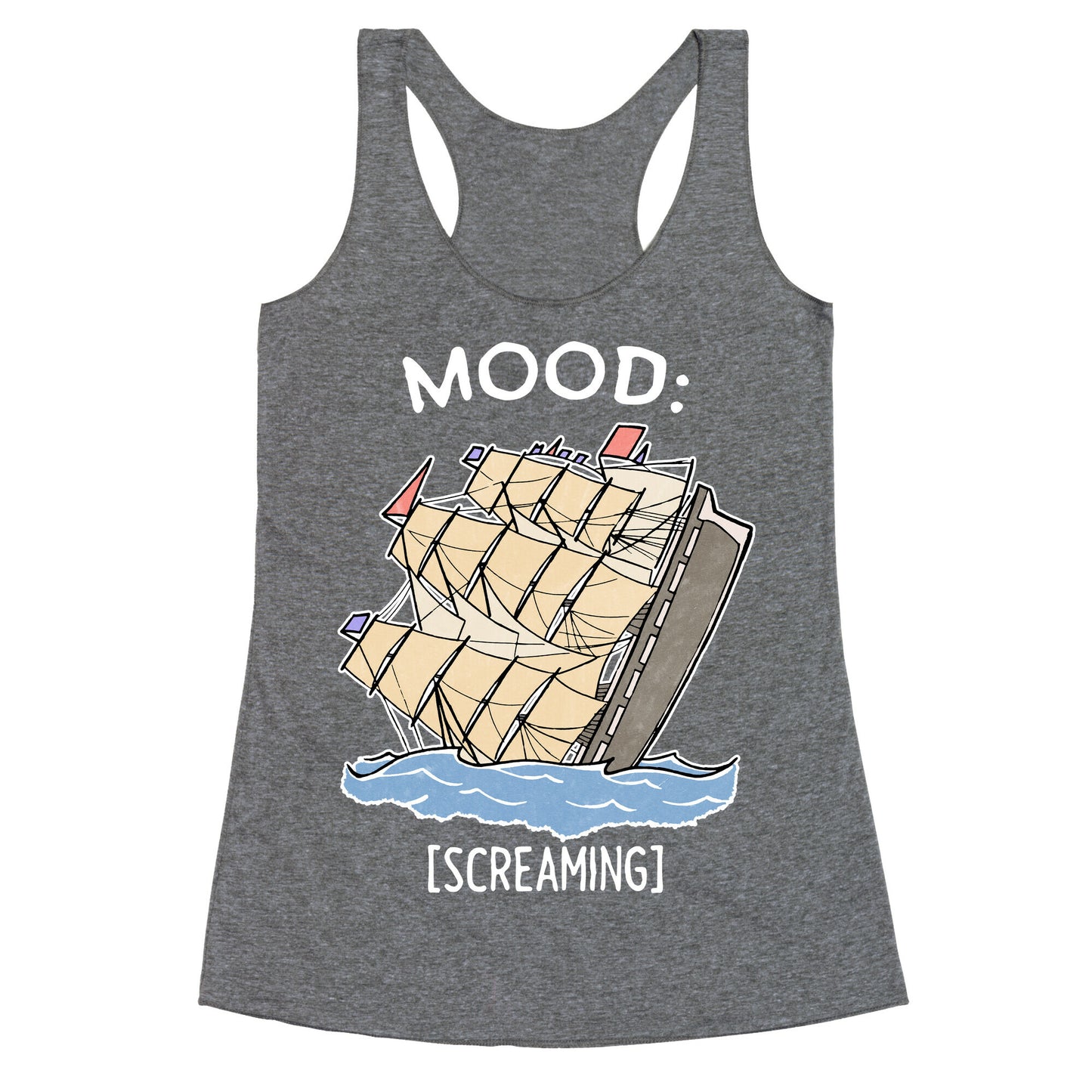 Stuck On A Sinking Ship Racerback Tank