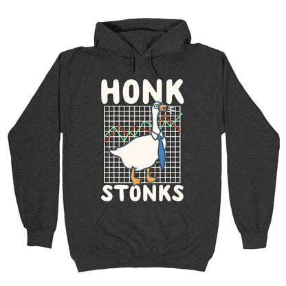 Honk Stonks White Print Hoodie