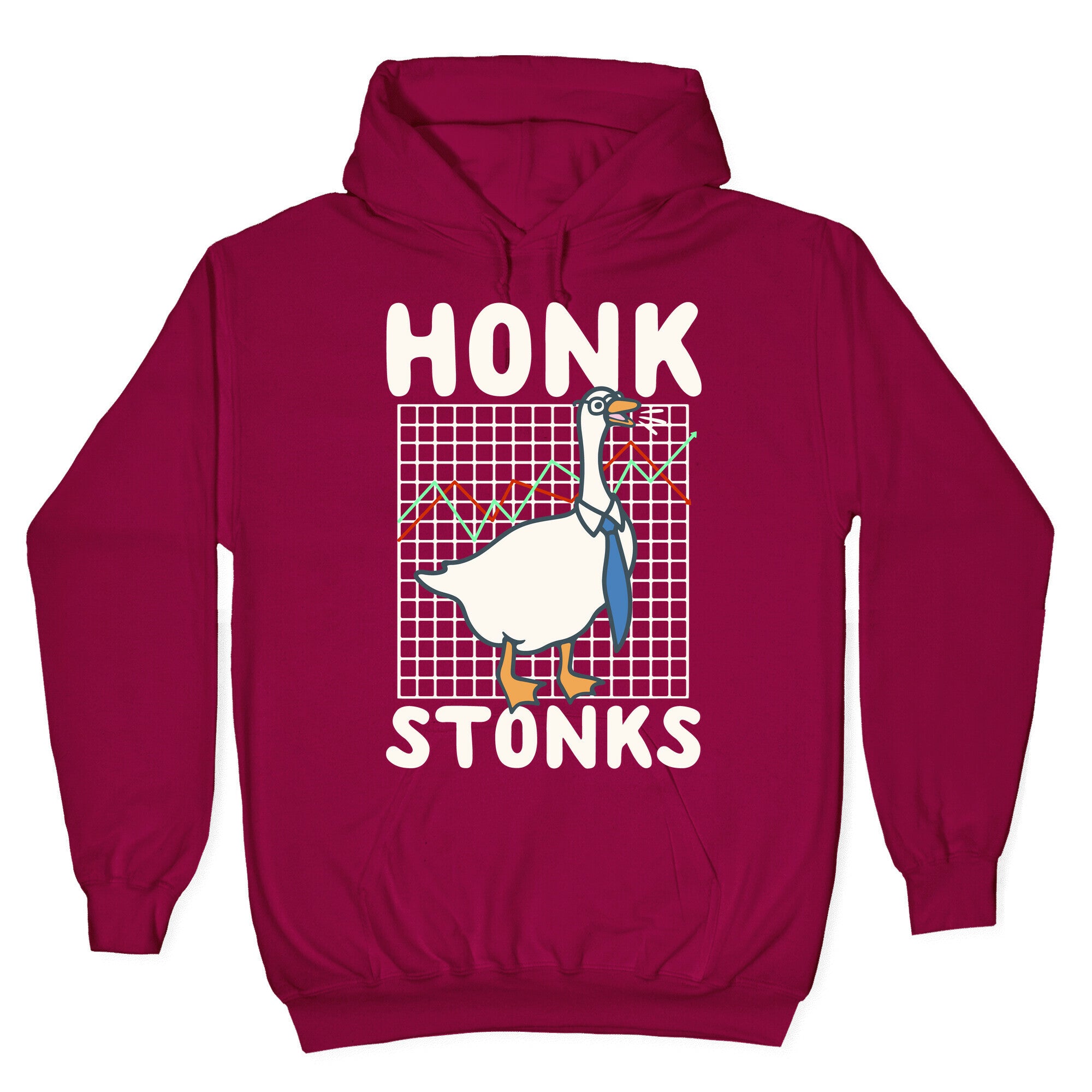 Honk Stonks White Print Hoodie