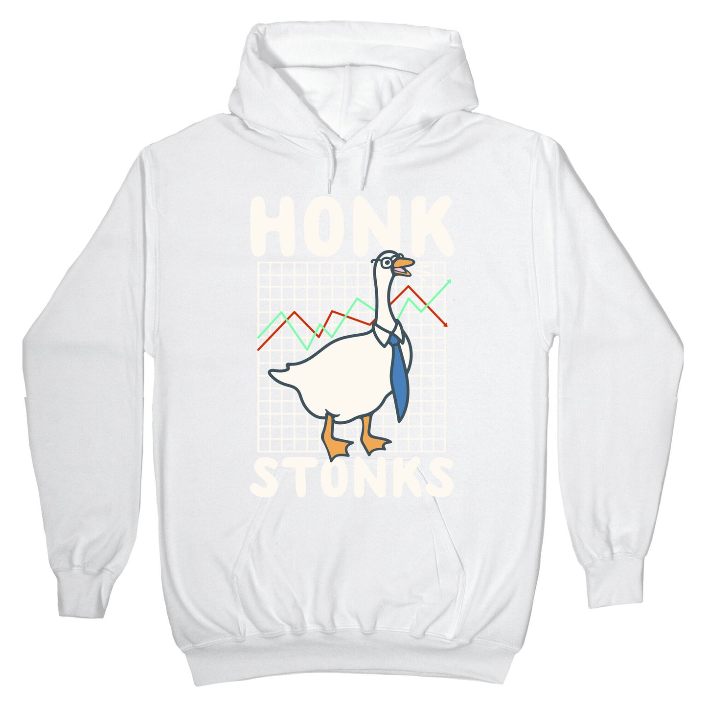 Honk Stonks White Print Hoodie