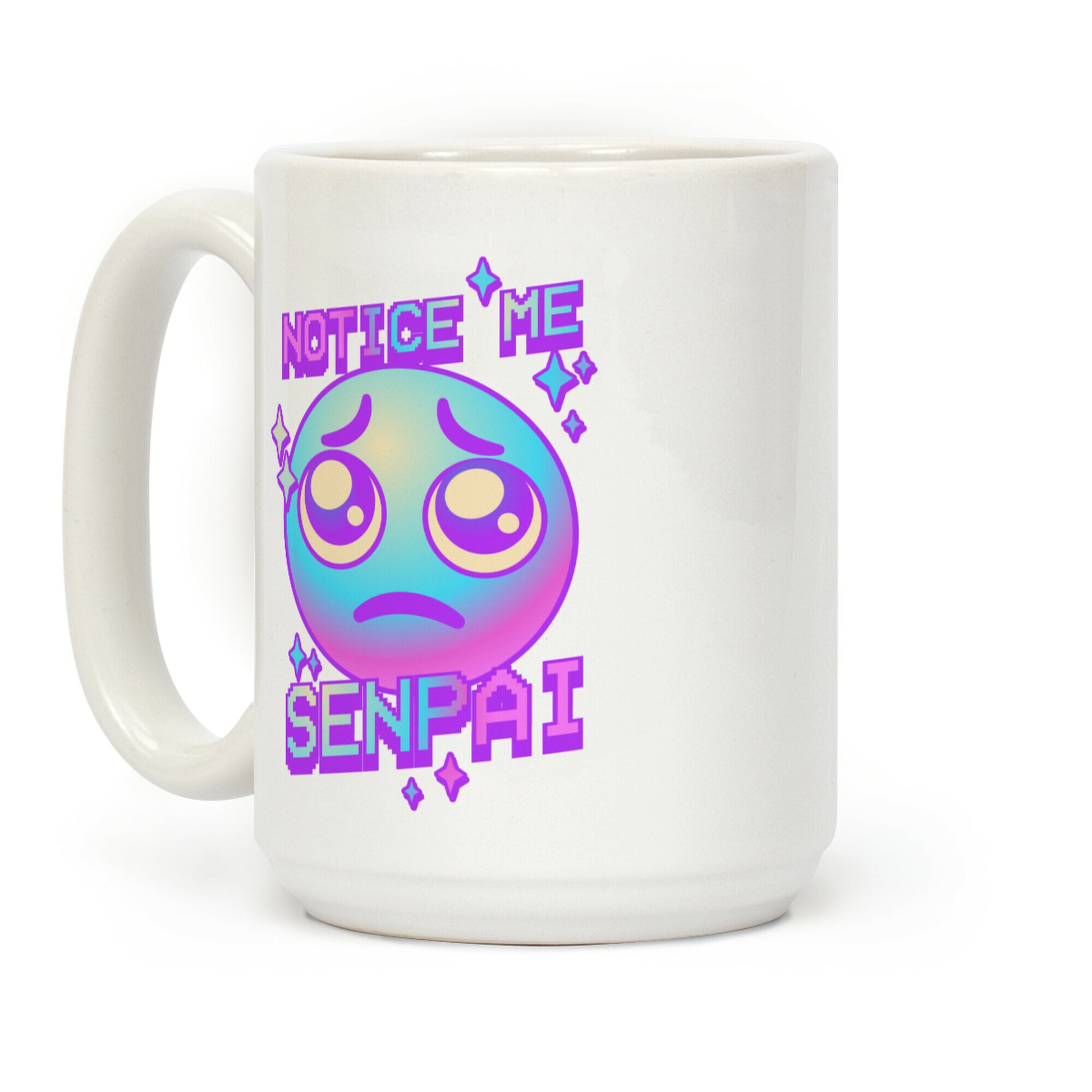 Notice Me Senpai Vaporwave Emoji Coffee Mug