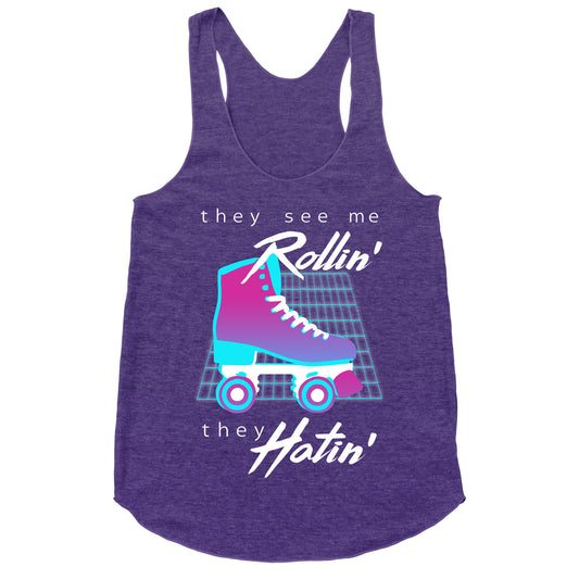 They See Me Rollin' (Synthwave) Racerback Tank