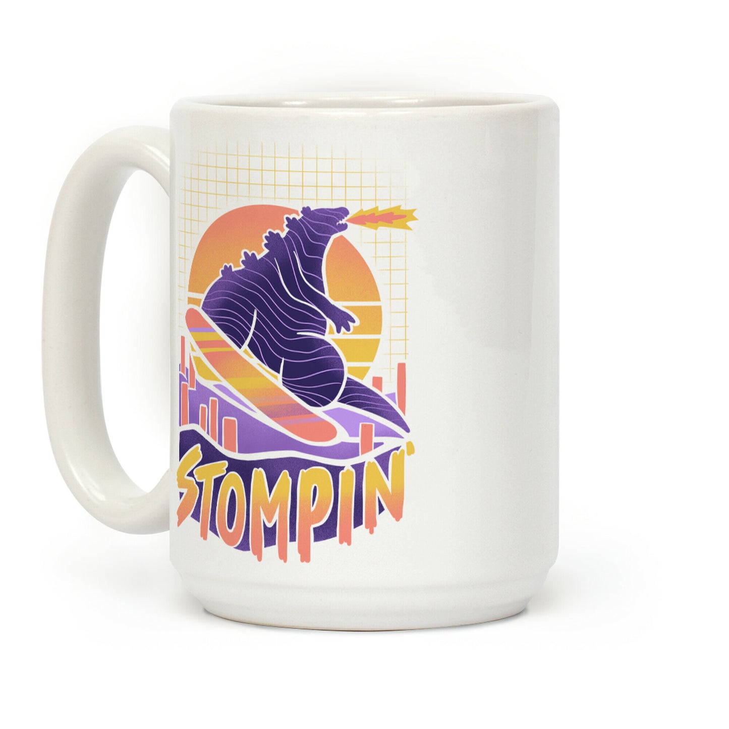 Stompin' Snowboarding Godzilla Coffee Mug