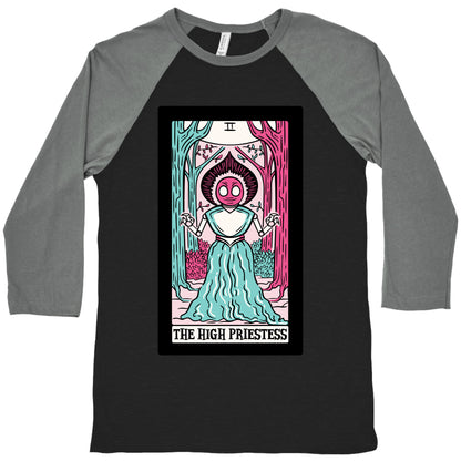 The High Priestess Flatwoods Monster Tarot Card Parody Baseball Tee