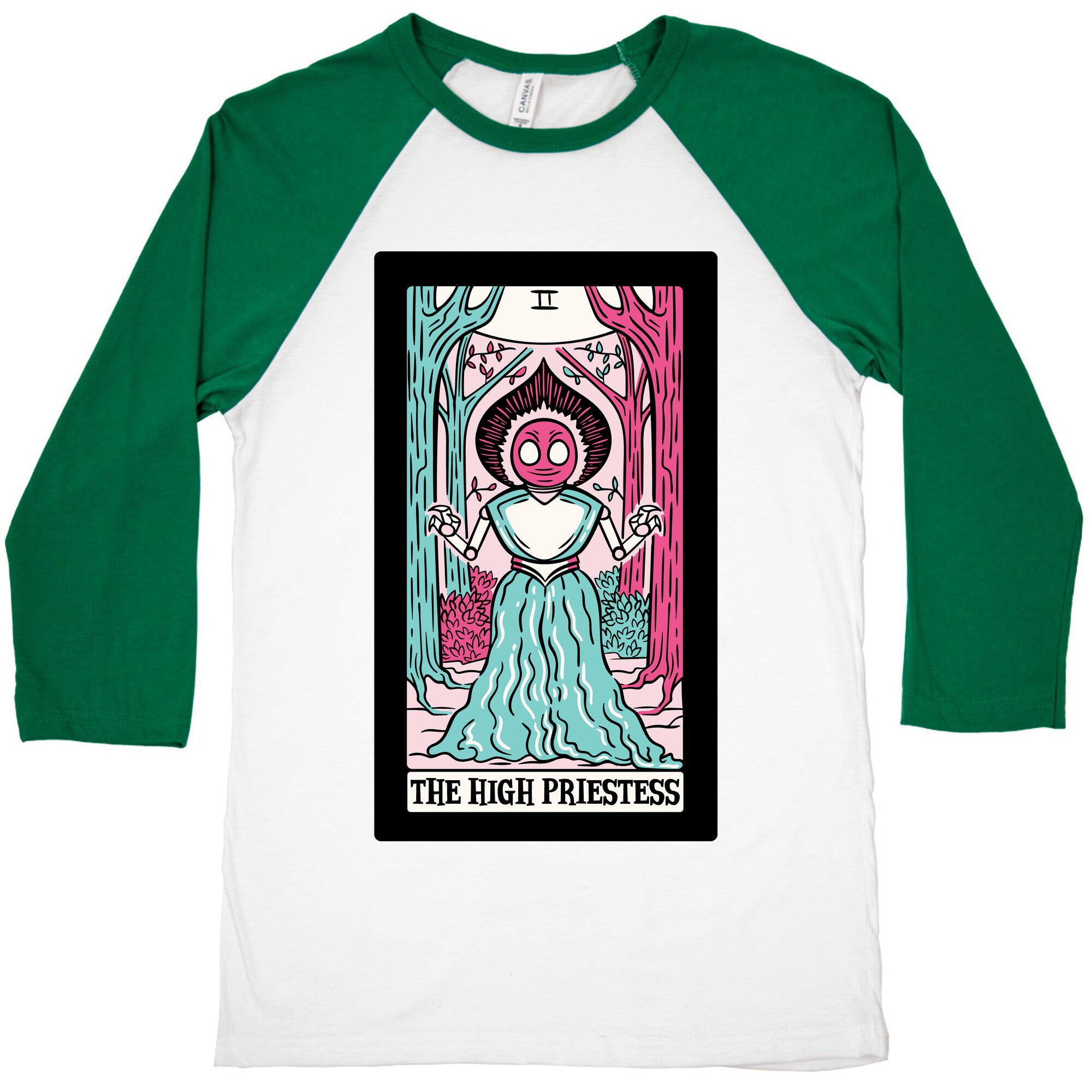 The High Priestess Flatwoods Monster Tarot Card Parody Baseball Tee