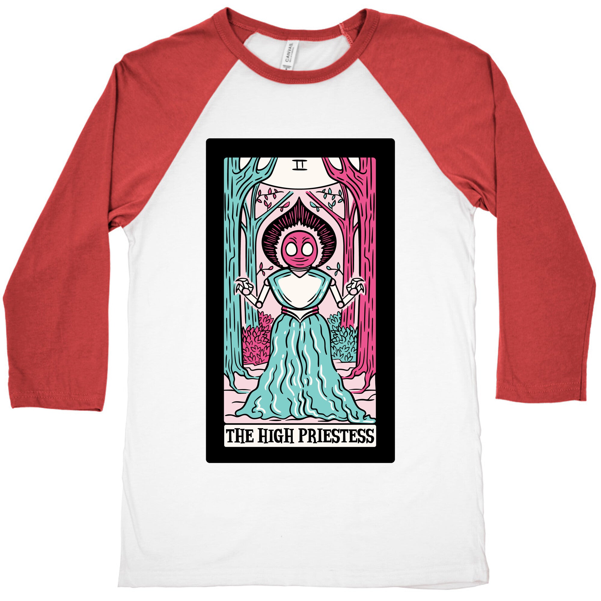 The High Priestess Flatwoods Monster Tarot Card Parody Baseball Tee