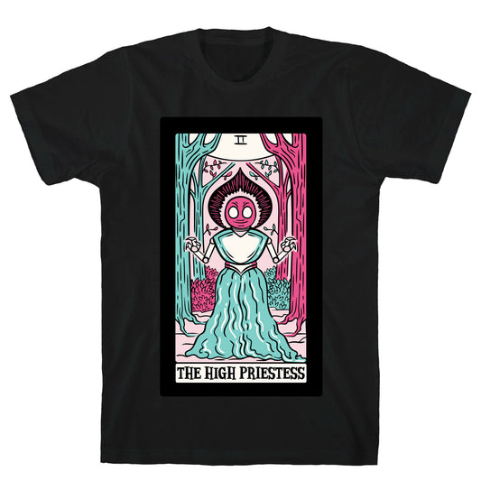 The High Priestess Flatwoods Monster Tarot Card Parody White Print T-Shirt