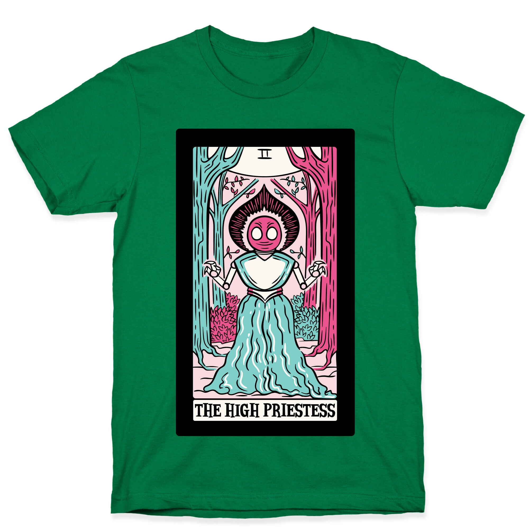 The High Priestess Flatwoods Monster Tarot Card Parody White Print T-Shirt