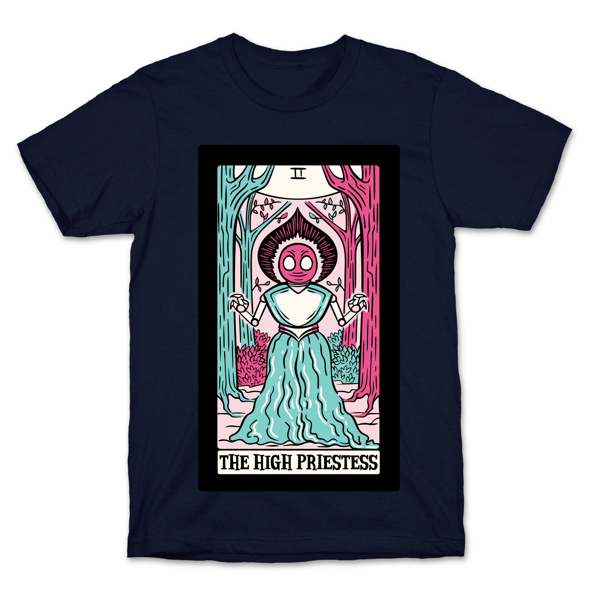 The High Priestess Flatwoods Monster Tarot Card Parody White Print T-Shirt