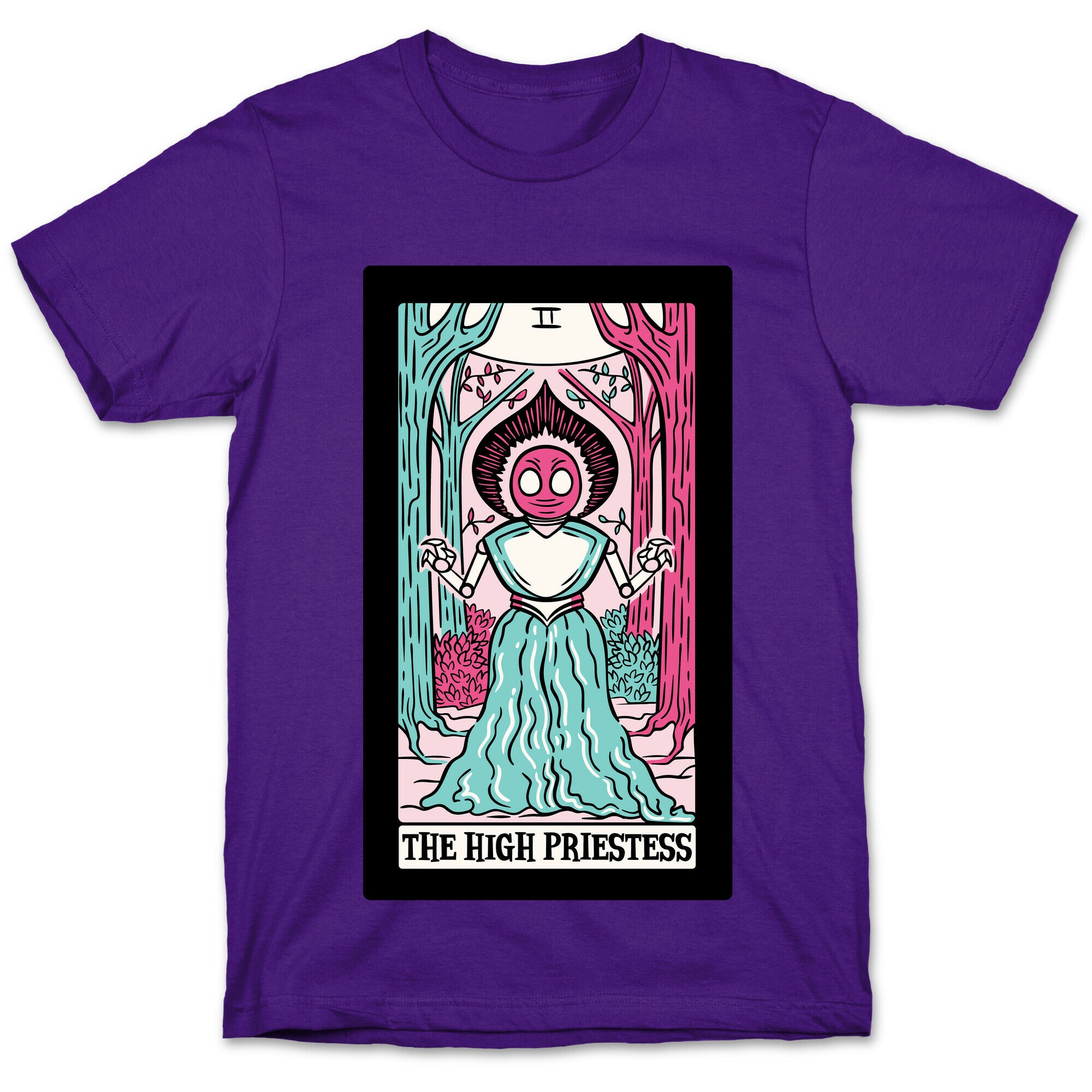 The High Priestess Flatwoods Monster Tarot Card Parody White Print T-Shirt