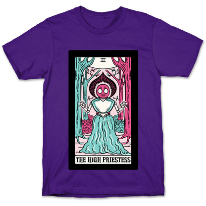 The High Priestess Flatwoods Monster Tarot Card Parody White Print T-Shirt