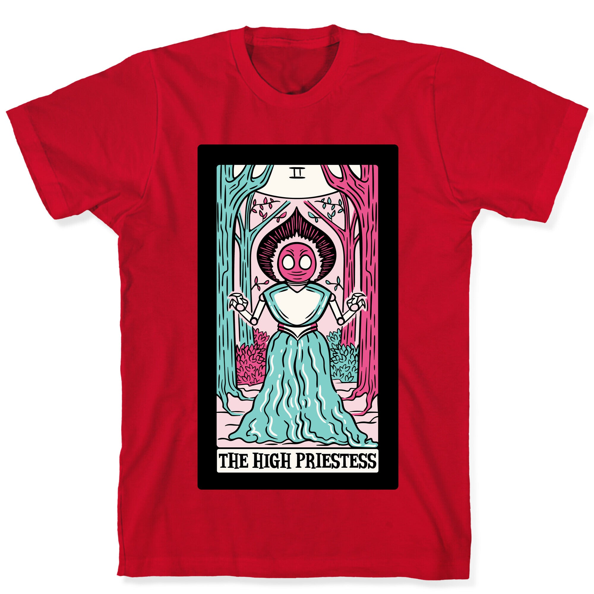 The High Priestess Flatwoods Monster Tarot Card Parody White Print T-Shirt