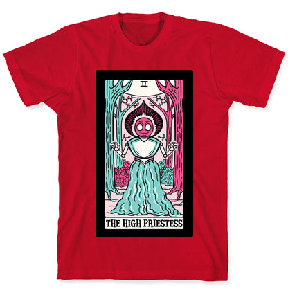 The High Priestess Flatwoods Monster Tarot Card Parody White Print T-Shirt