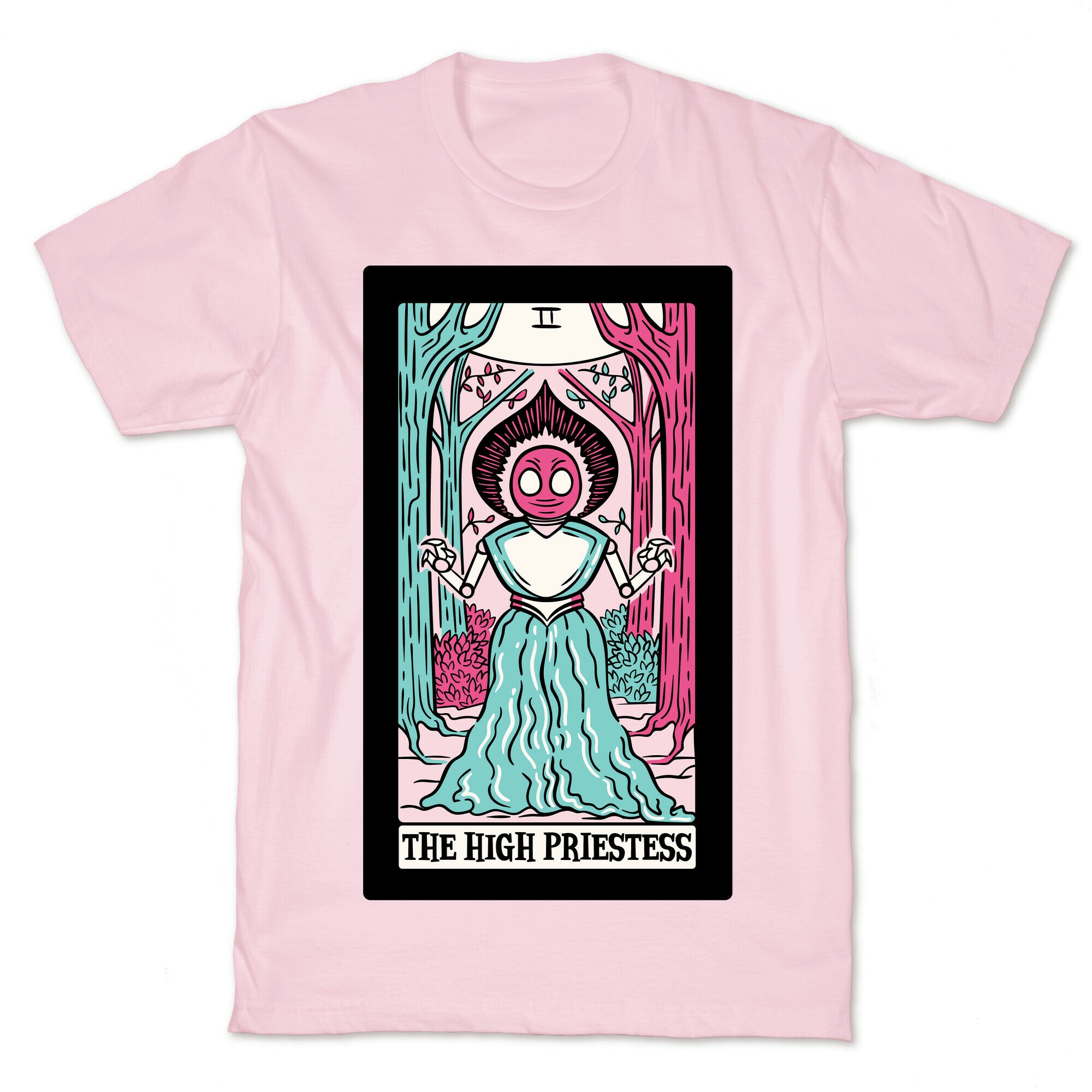 The High Priestess Flatwoods Monster Tarot Card Parody White Print T-Shirt