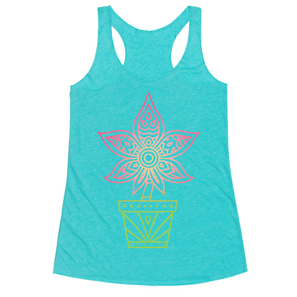 Mandala Weed Flower Racerback Tank