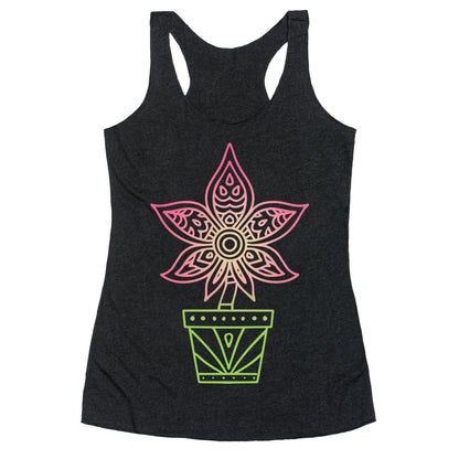 Mandala Weed Flower Racerback Tank