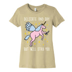 Delicate And Shy But Will Stab You Unicorn Women's Cotton Tee