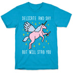 Delicate And Shy But Will Stab You Unicorn Unisex Triblend Tee