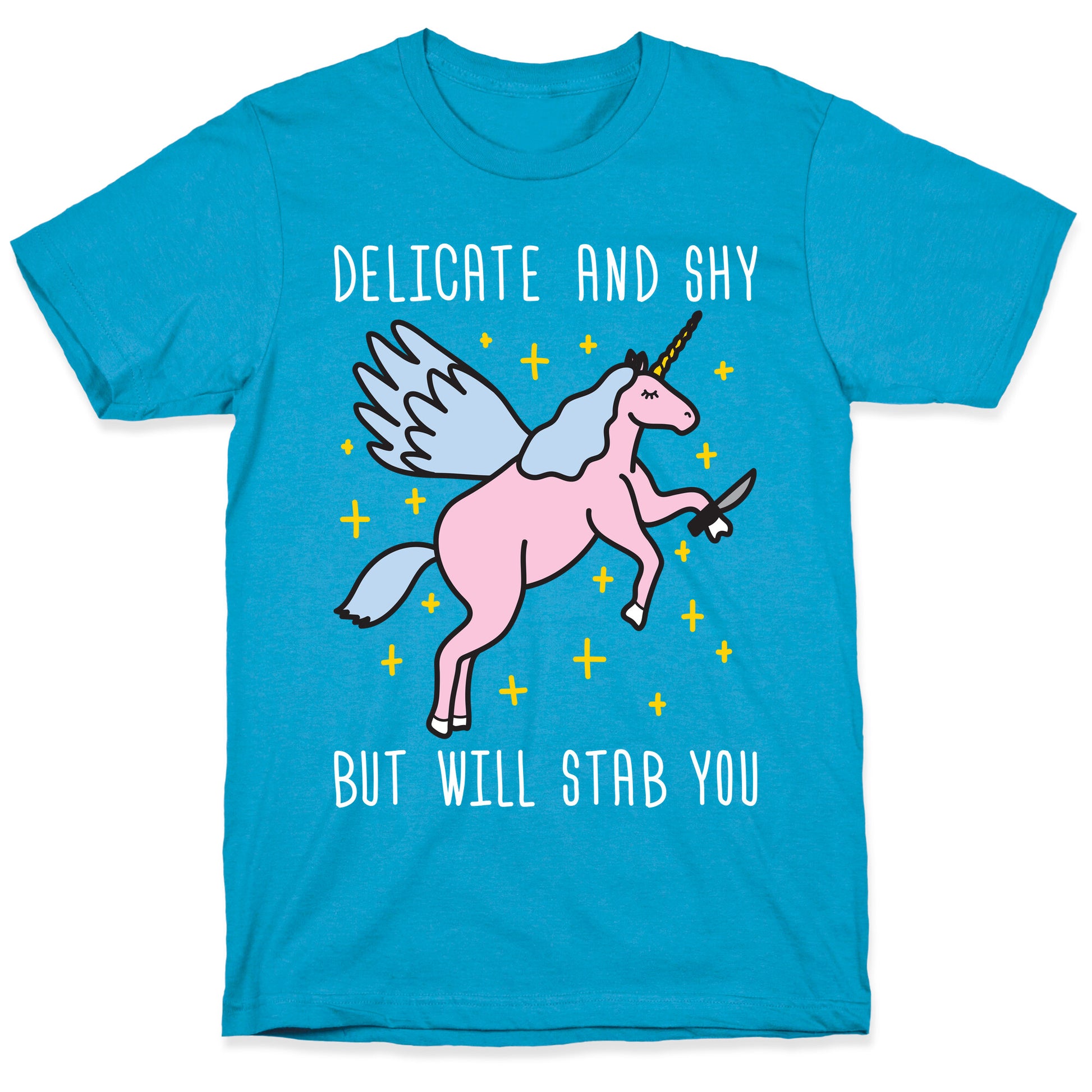 Delicate And Shy But Will Stab You Unicorn Unisex Triblend Tee