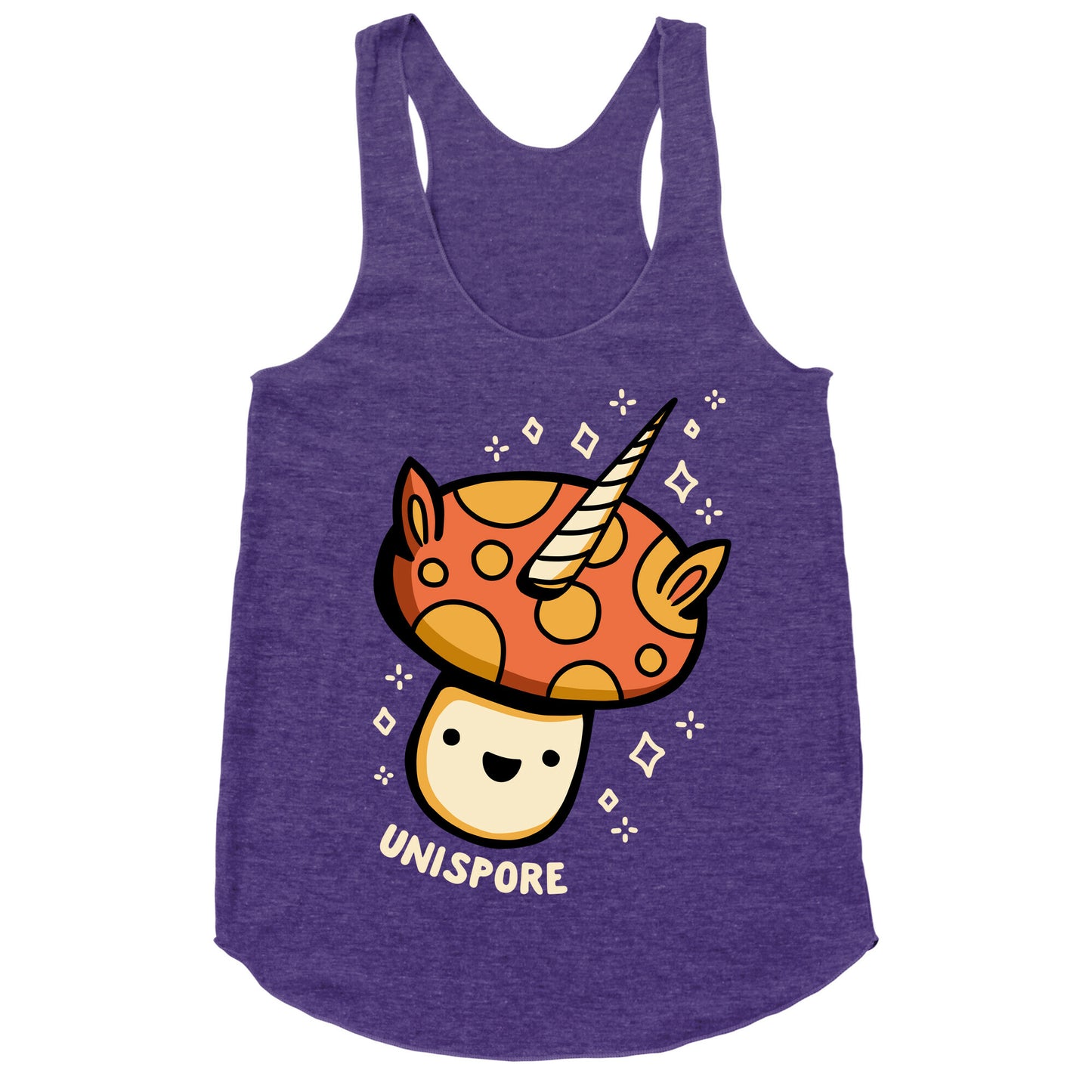 Unispore Unicorn Mushroom Racerback Tank