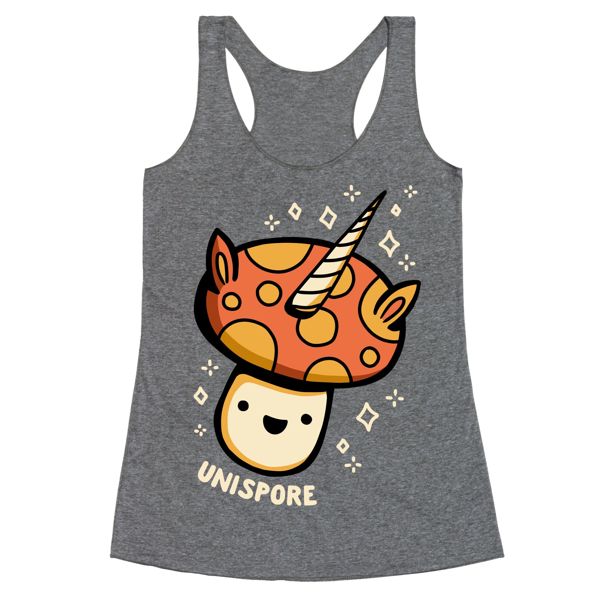 Unispore Unicorn Mushroom Racerback Tank