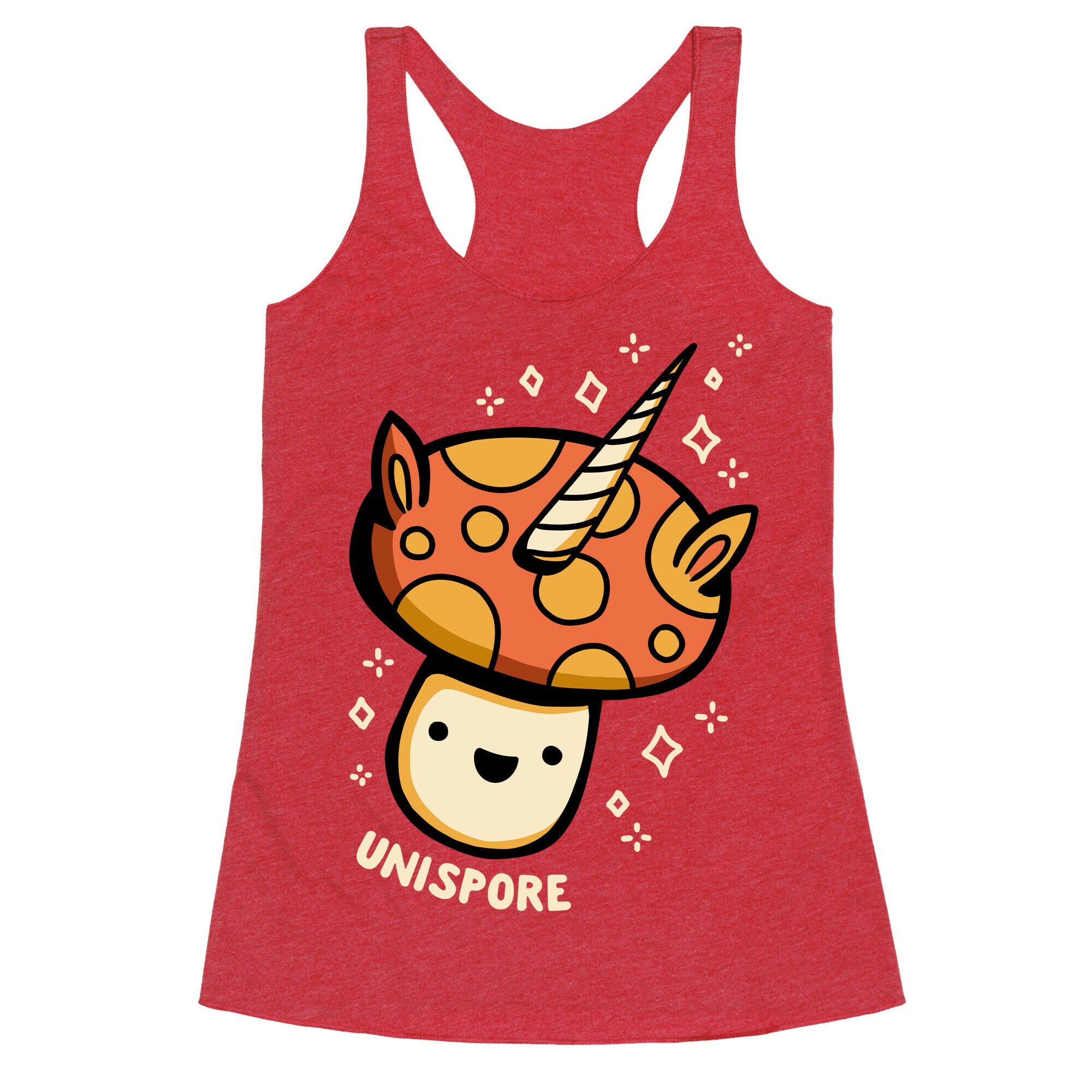 Unispore Unicorn Mushroom Racerback Tank