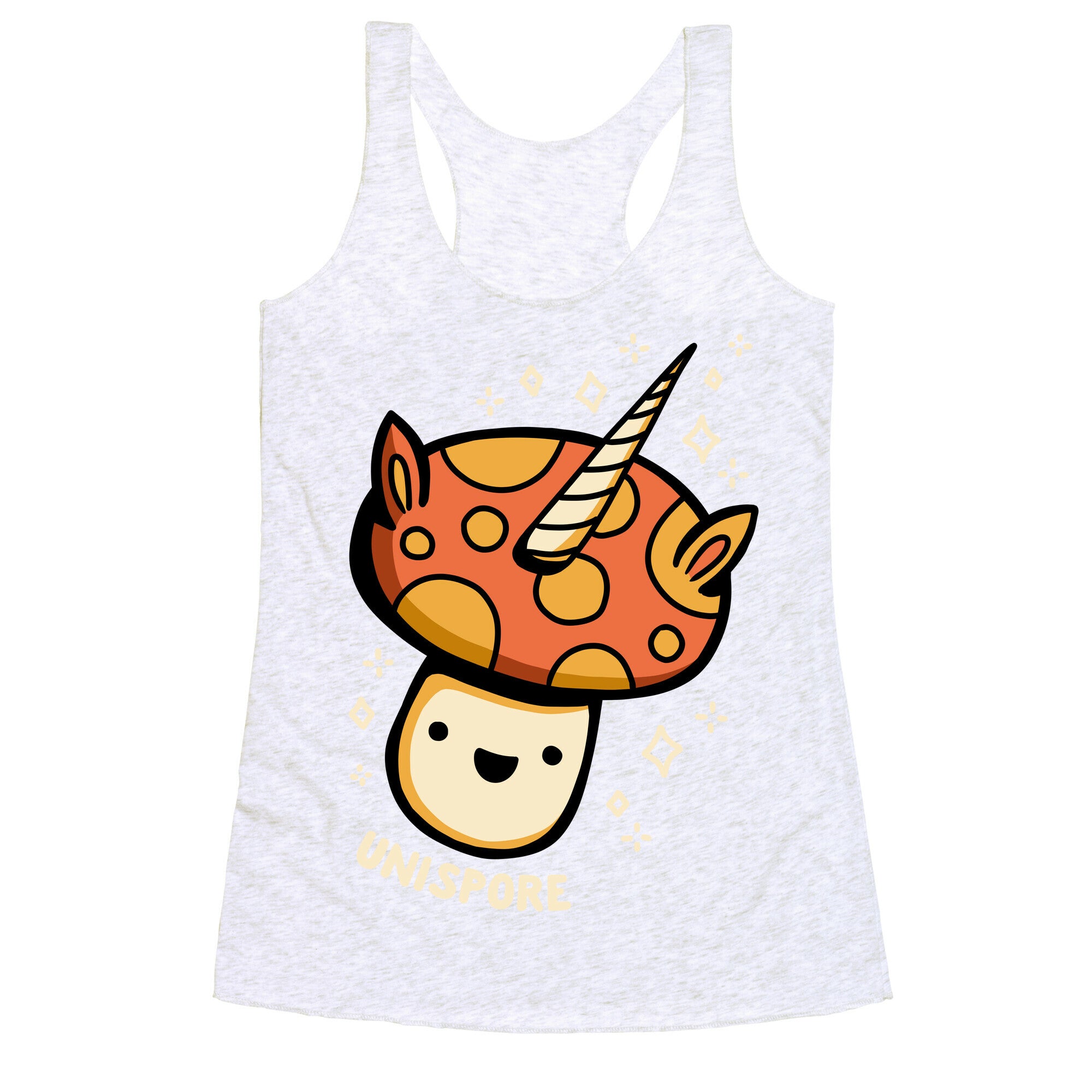 Unispore Unicorn Mushroom Racerback Tank