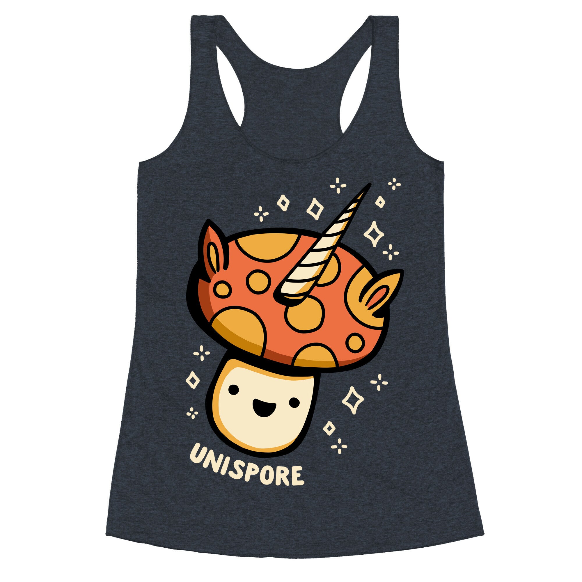 Unispore Unicorn Mushroom Racerback Tank