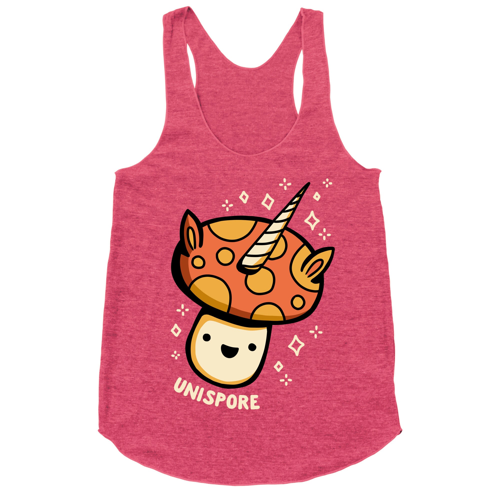 Unispore Unicorn Mushroom Racerback Tank