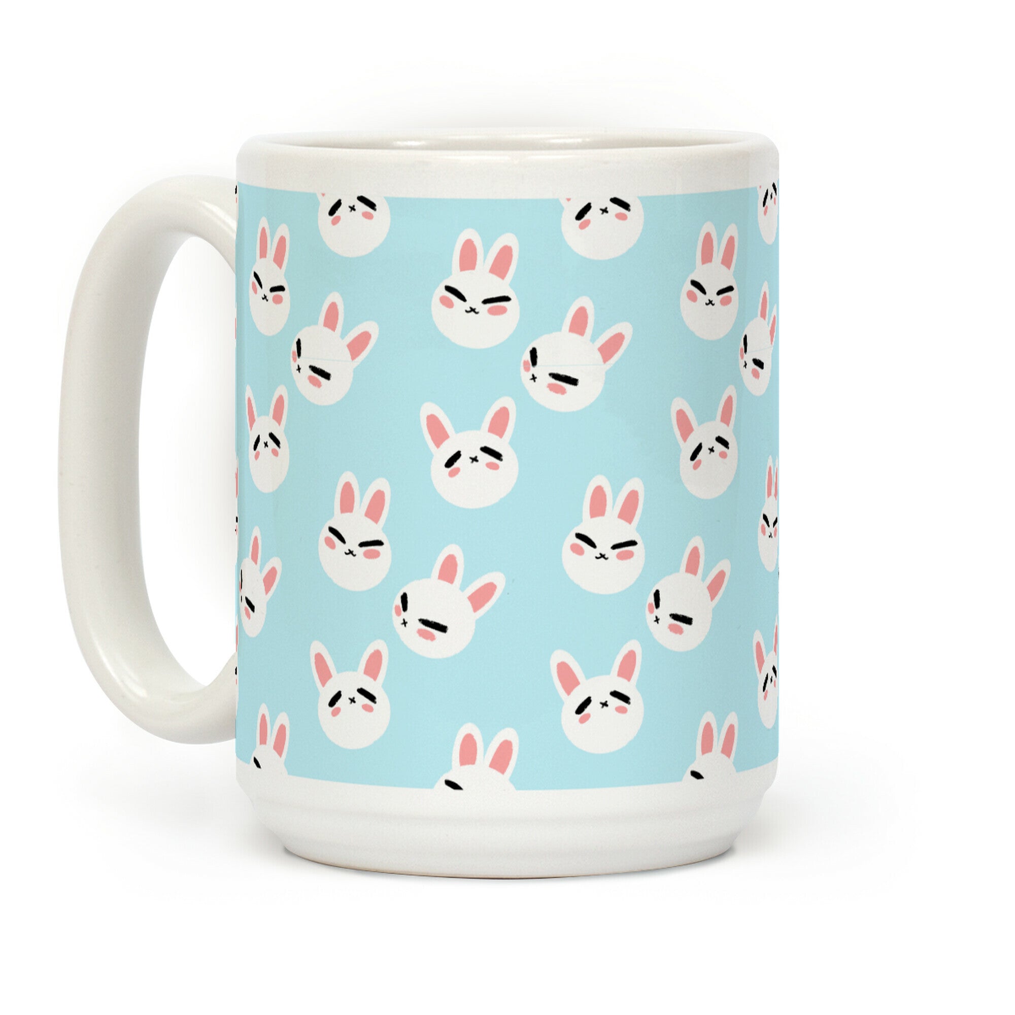 BunBun Pattern Blue Coffee Mug