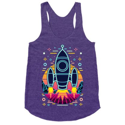 Synthwave Space Exploration Racerback Tank