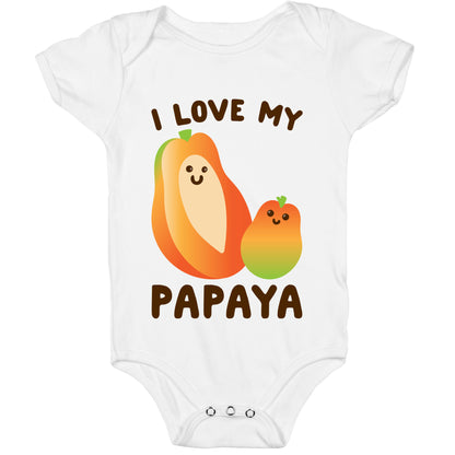 I Love My Papaya  Baby One Piece