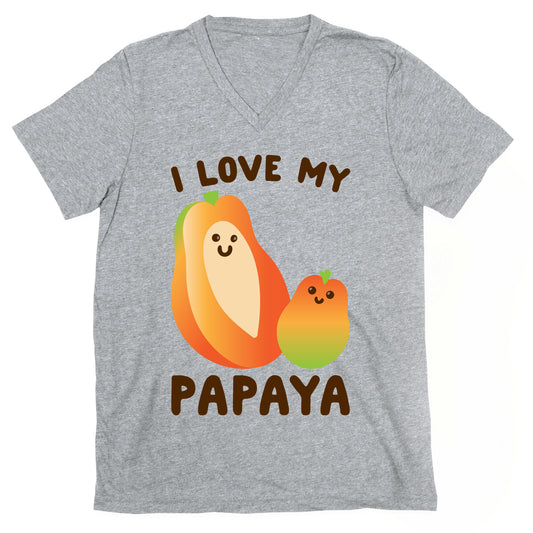 I Love My Papaya  V-Neck