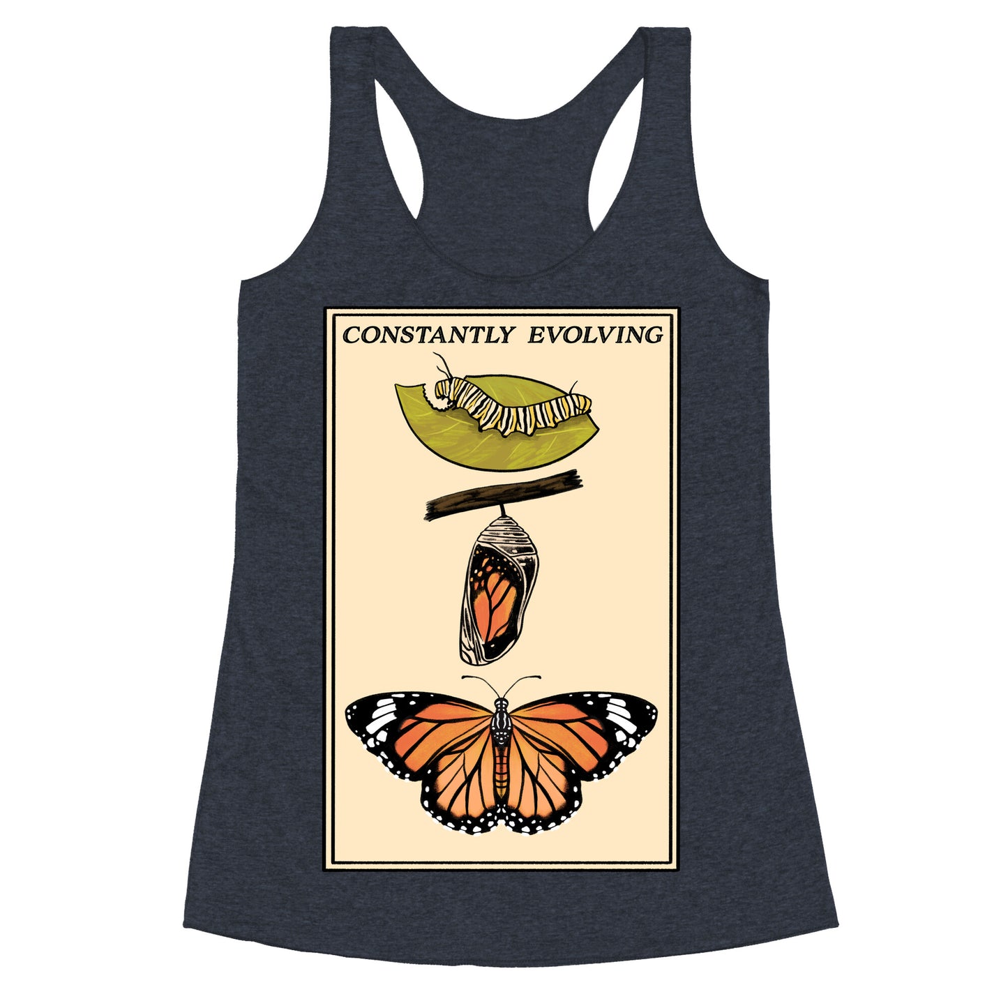Constantly Evolving Monarch Butterfly Racerback Tank