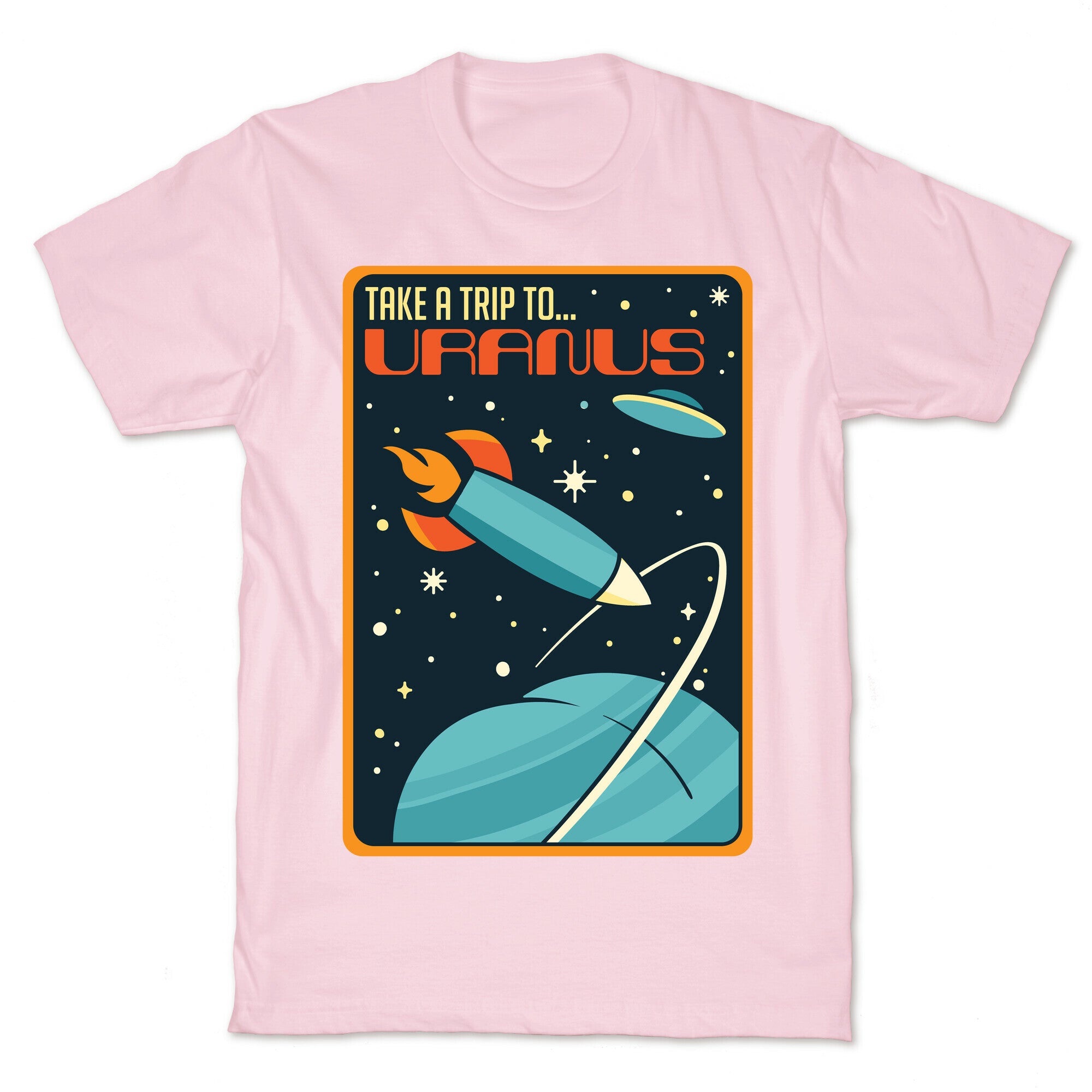 Take A Trip To Uranus Parody White Print T-Shirt