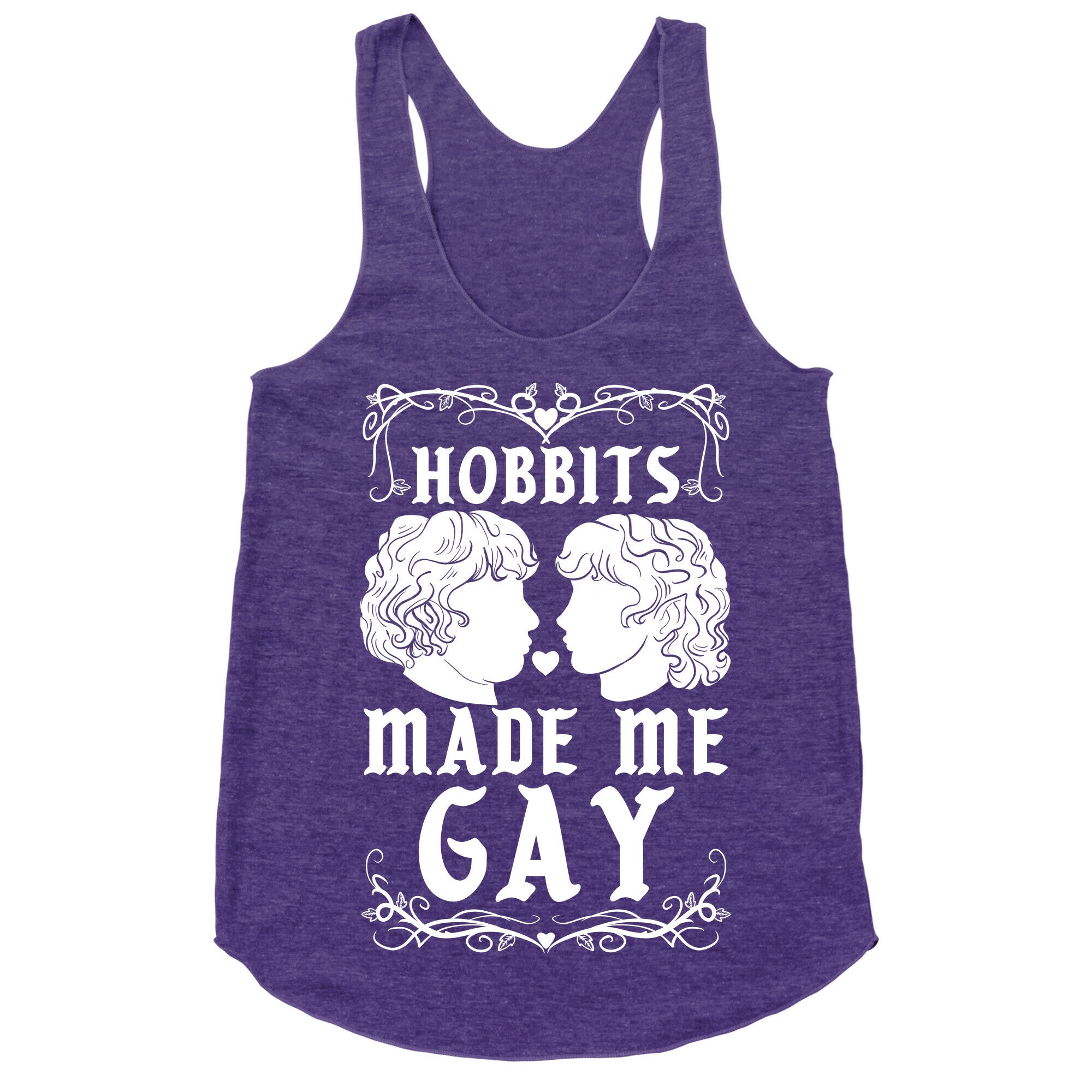 Hobbits Made Me Gay Racerback Tank