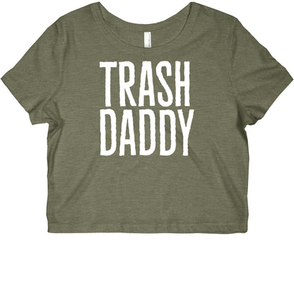 Trash Daddy White Print Graphic Baby Tee