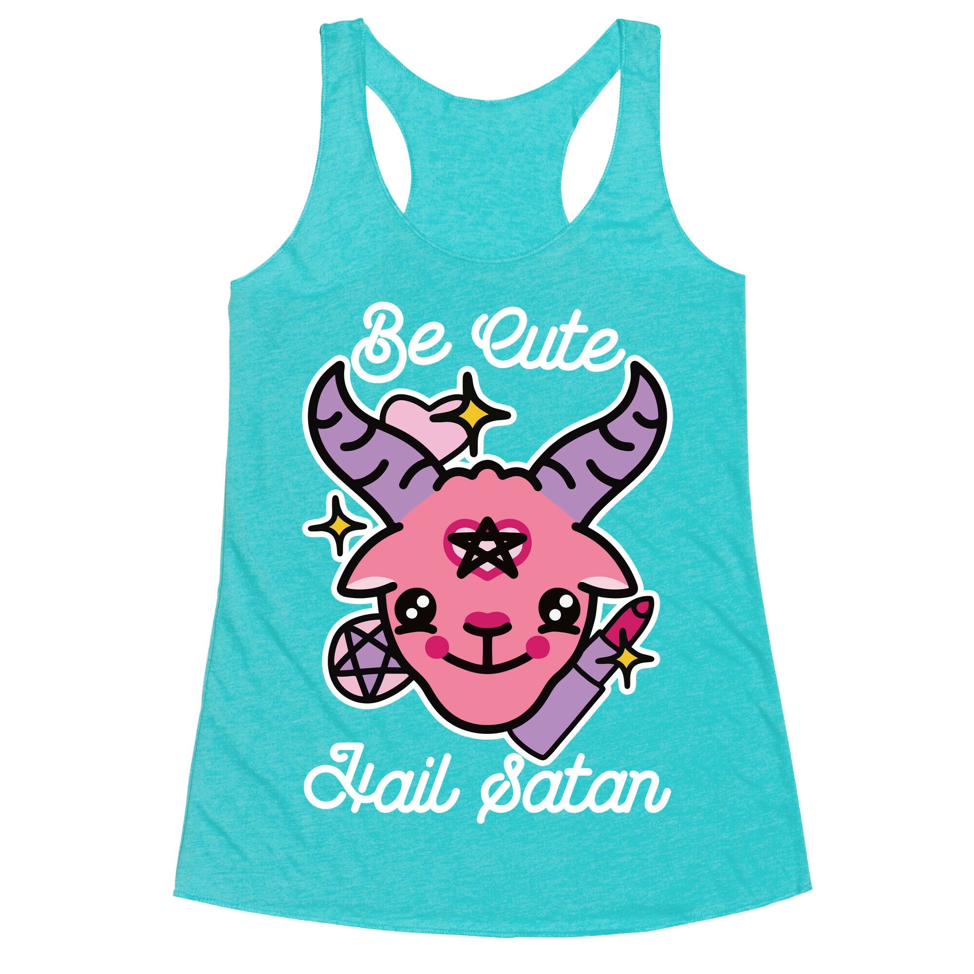 Be Cute, Hail Satan Racerback Tank