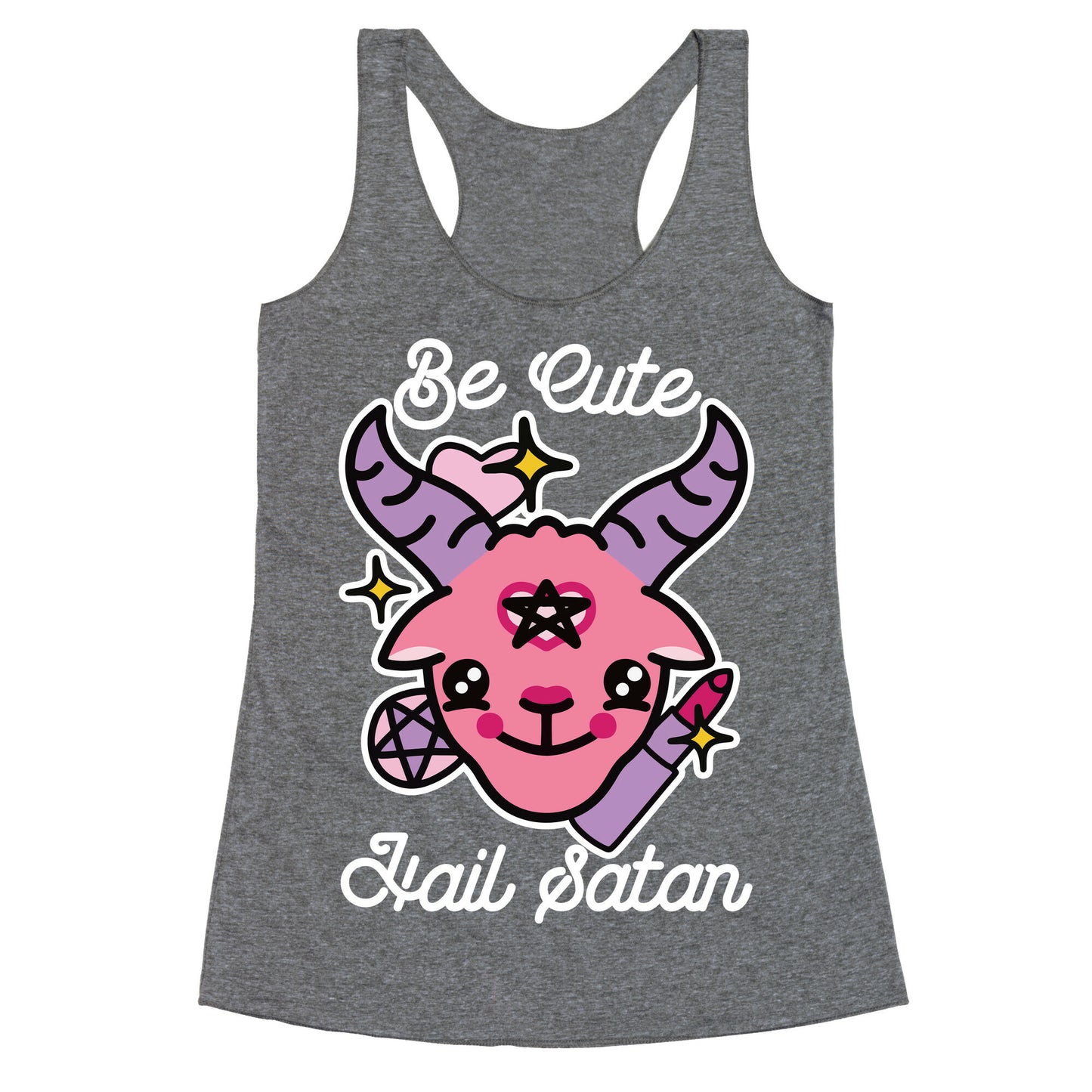 Be Cute, Hail Satan Racerback Tank