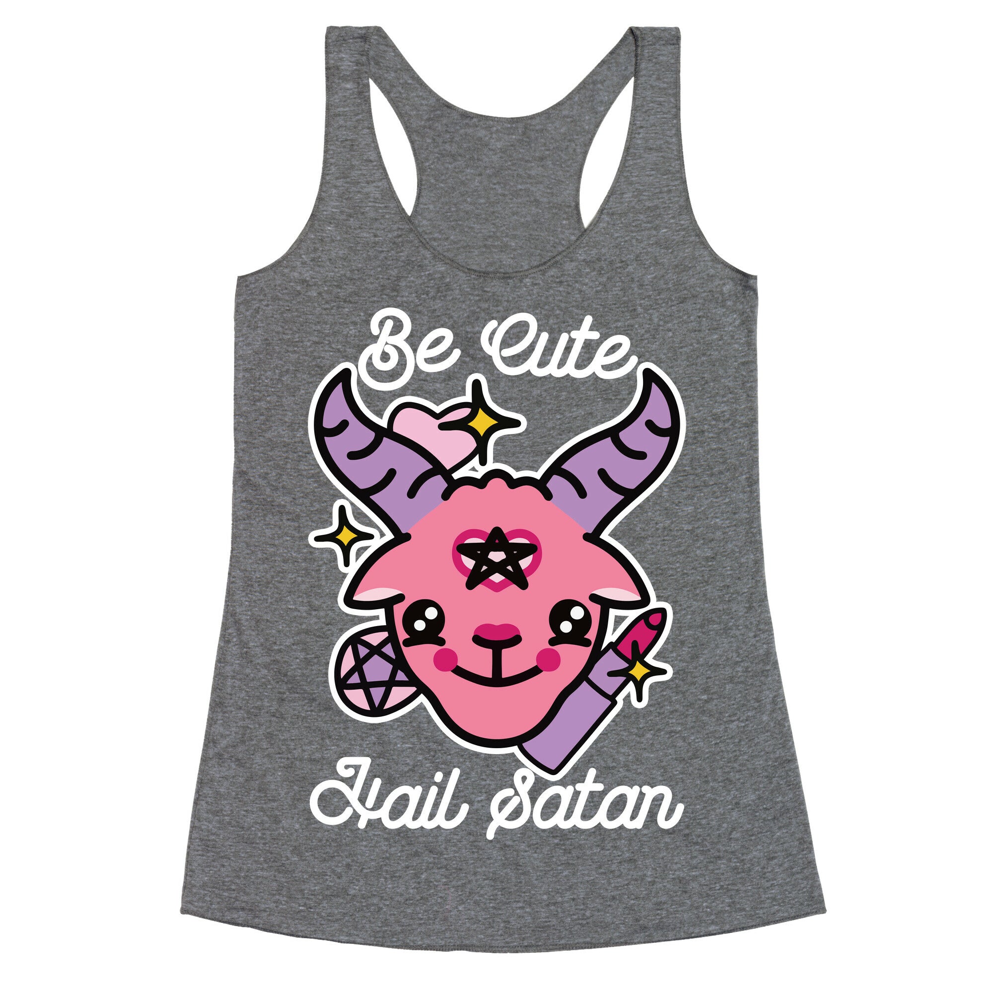 Be Cute, Hail Satan Racerback Tank