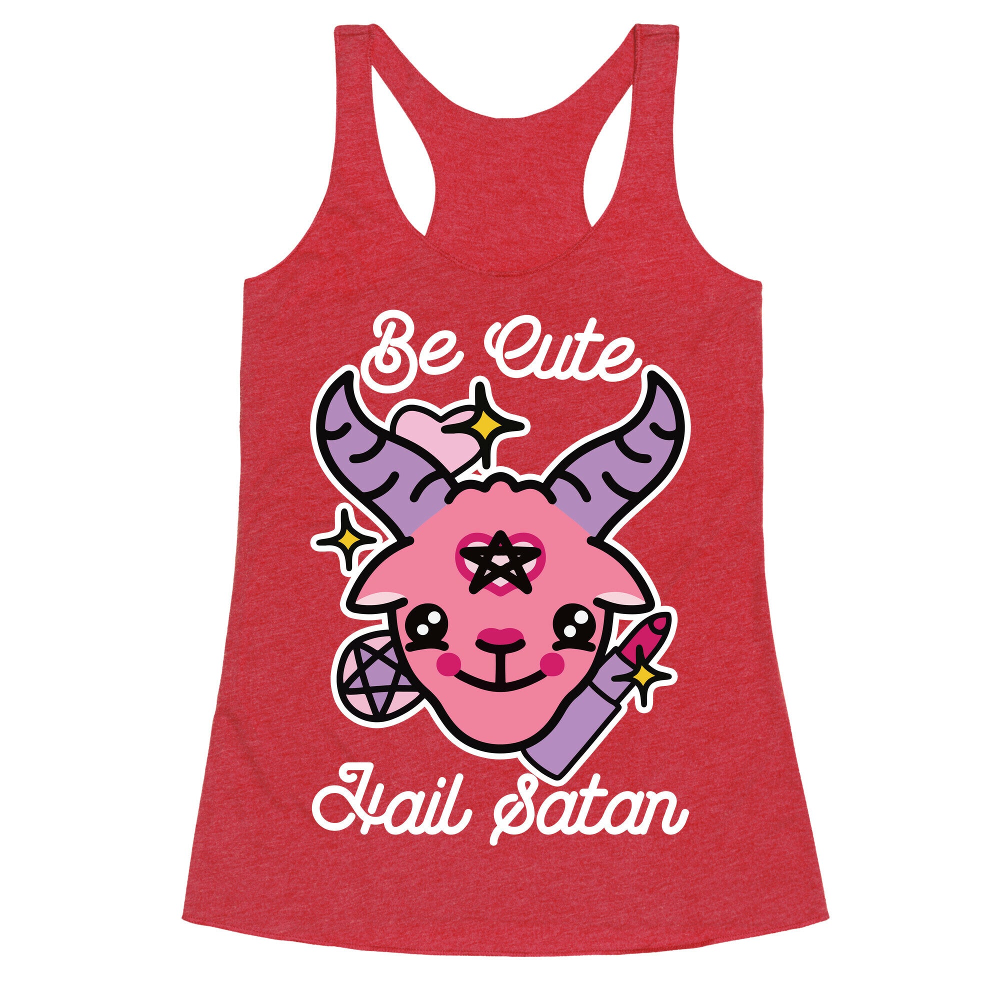 Be Cute, Hail Satan Racerback Tank