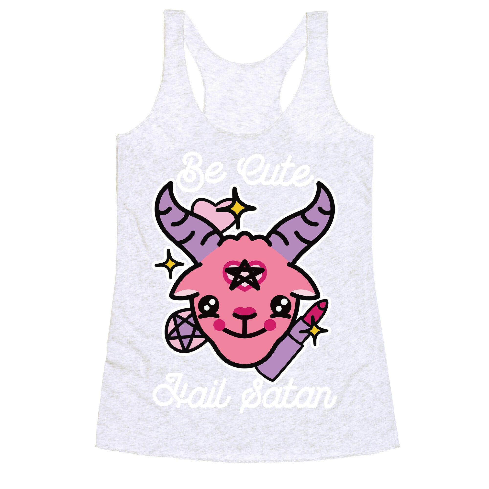 Be Cute, Hail Satan Racerback Tank
