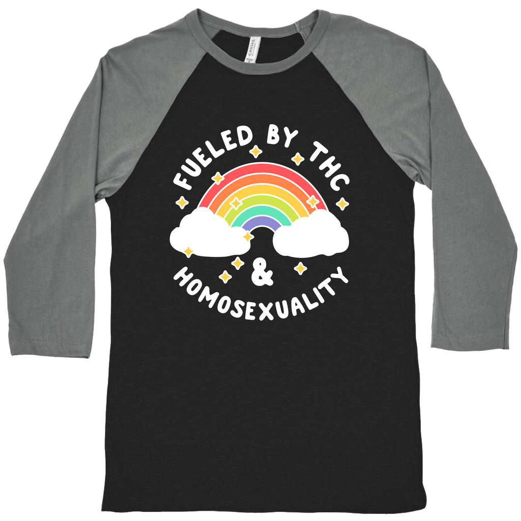 Fueled By THC & Homosexuality Baseball Tee